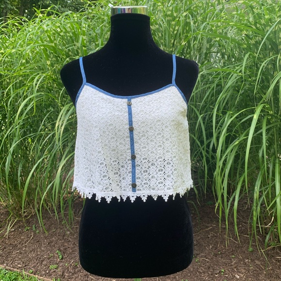 Pretty Lace Crop Top by Paper Crane - Picture 1 of 6